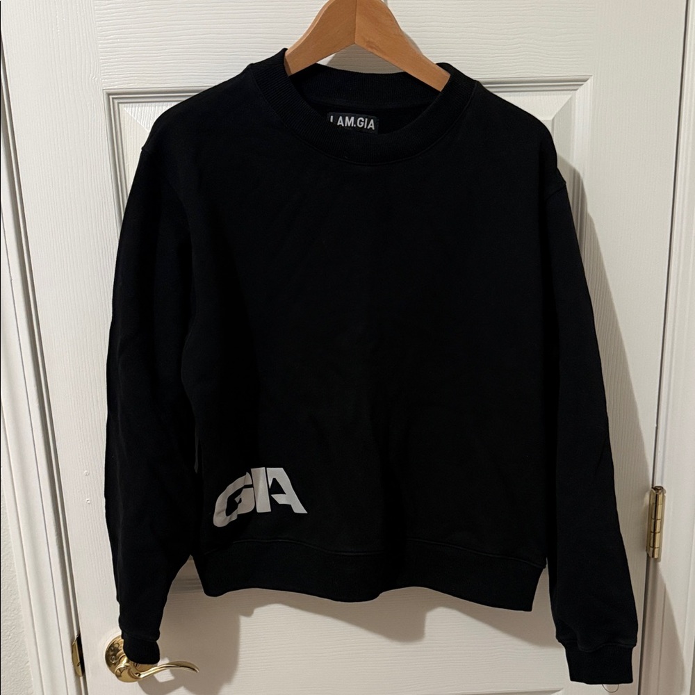 I.AM.GIA Black Sweatshirt with Silver Logo